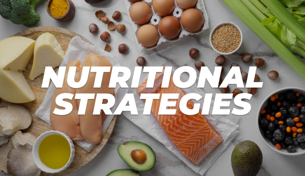 Healthy balanced meal for runners: lean proteins, complex carbs, and healthy fats to support strength training.